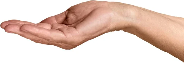 Rękę Stara Kobieta Białym Tle — Zdjęcie stockowe