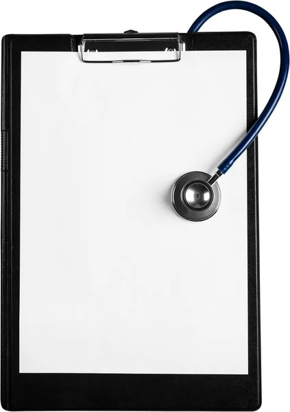 Stethoscope and blank clipboard Royalty Free Stock Photos