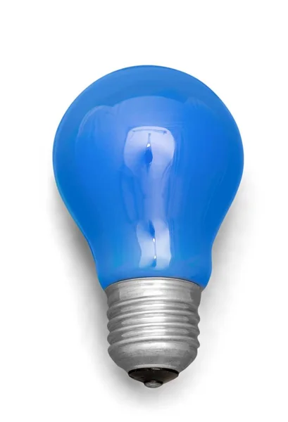 Blue Light Bulb Isolated White Background — Stock Photo, Image