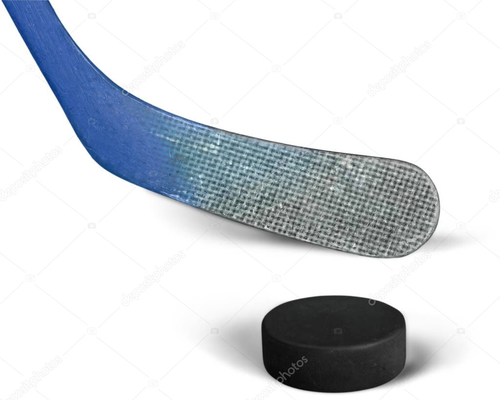 Hockey stick and puck 