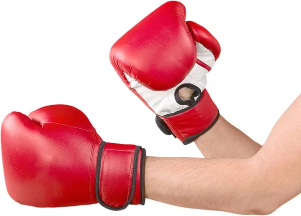 Mužské ruce v Boxerské rukavice — Stock fotografie