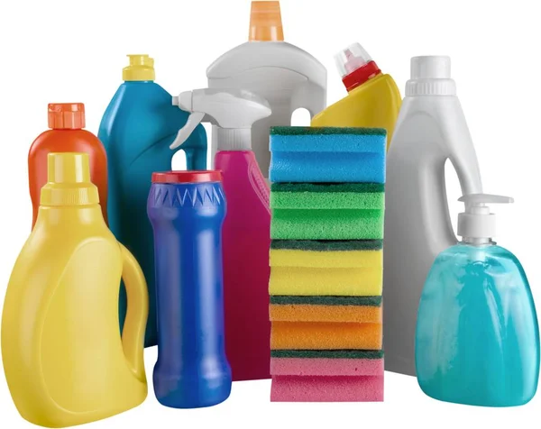 Cleaning Supplies White Background — Stock Photo, Image