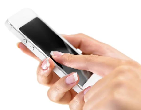 Female hand with smartphone — Stock Photo, Image