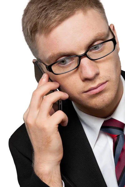 Homem bonito usando telefone — Fotografia de Stock