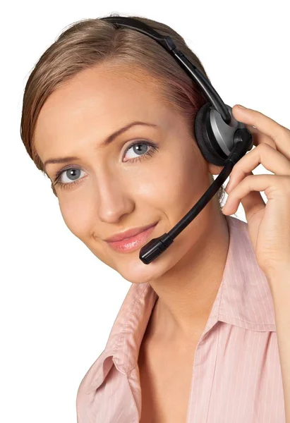 Operador de call center mulher — Fotografia de Stock