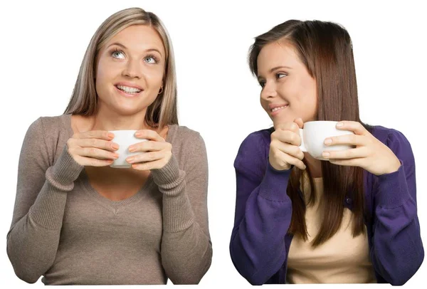 Kahve bardakları ile Bayan arkadaş