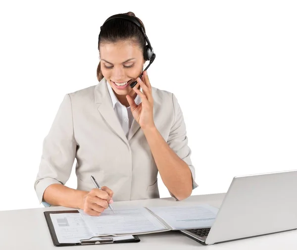 Woman Call Center operator — Stock Photo, Image