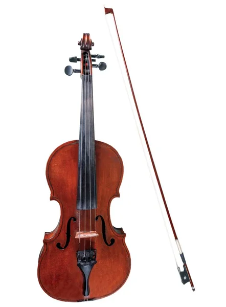 Деревянная классическая скрипка — стоковое фото