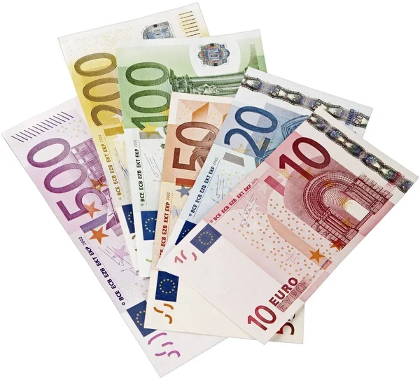 Eurosedler på hvide sedler - Stock-foto