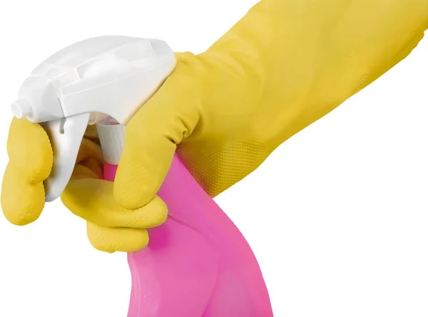 Hand in glove with the cleaner — Stock Photo, Image