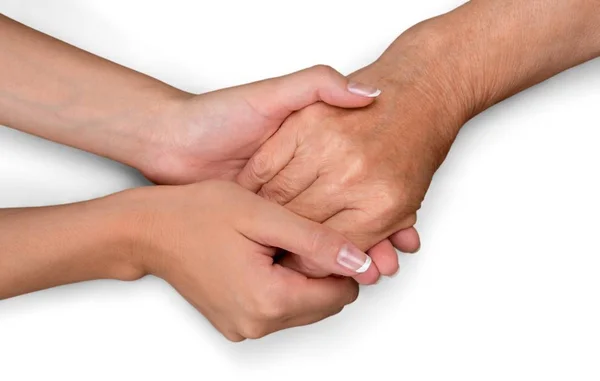 Old and young hands — Stock Photo, Image