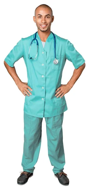 Pohledný doktor s stetoskop — Stock fotografie