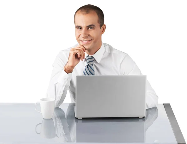 Homem usando laptop — Fotografia de Stock