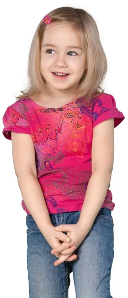 Κορίτσι στο ροζ πουκάμισο — Φωτογραφία Αρχείου
