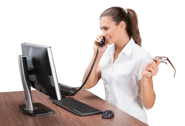 Businesswoman working with computer — Stock Photo, Image