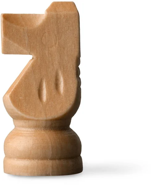 Wooden Chess Piece Horse Isolated — Stock Photo, Image