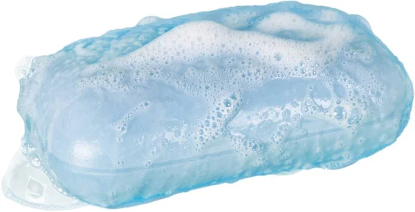 Modré mýdlo s pěnou — Stock fotografie