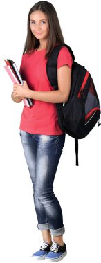 Genç sevimli kadın öğrenci portresi 