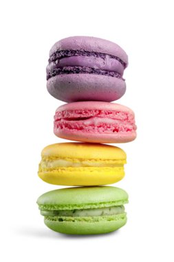 Renkli macarons yığını