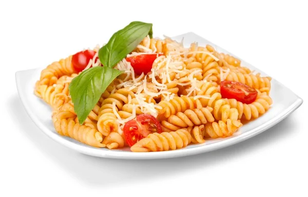 Pasta de espagueti con tomates — Foto de Stock