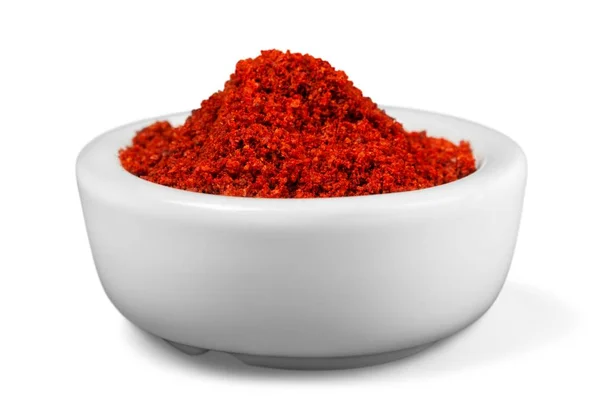 Especiarias de pimenta vermelha na tigela — Fotografia de Stock