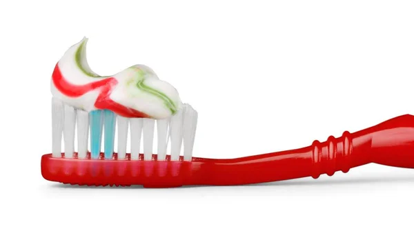 Toothbrush Toothpaste Isolated White Background — Stock Photo, Image