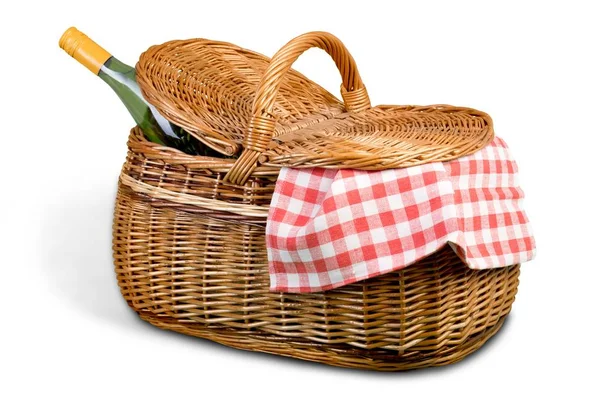 野餐篮子用餐巾 — 图库照片