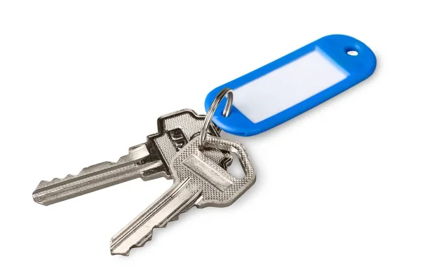 House Keys Tag White Background — Stock Photo, Image