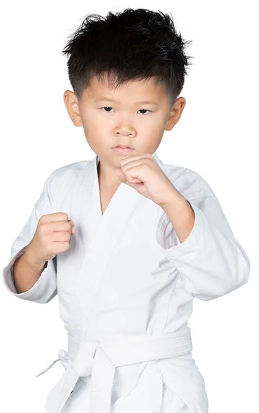 Asiática poco karate chico — Foto de Stock
