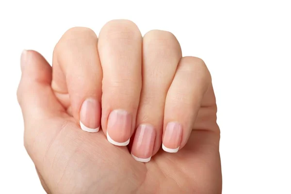 Paznokcie kobiety z Francuski manicure — Zdjęcie stockowe