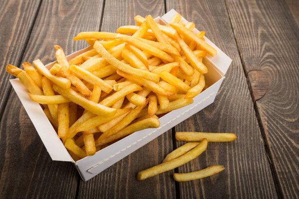 Paper package of french fries