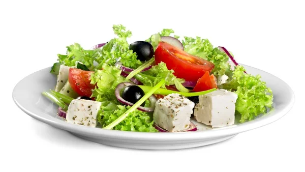 Grekisk sallad med färska grönsaker — Stockfoto