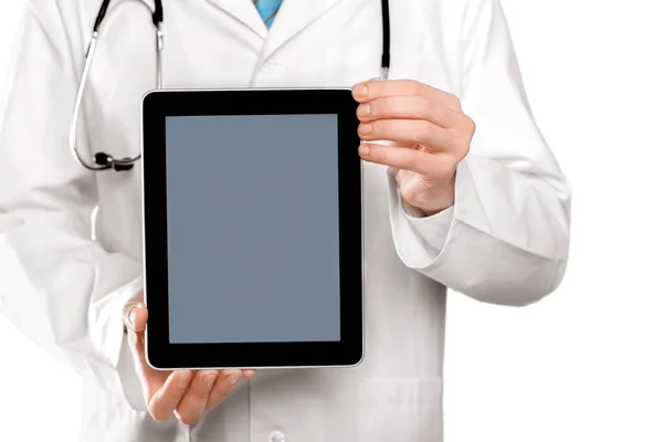 Lékař držící digitální tablet — Stock fotografie