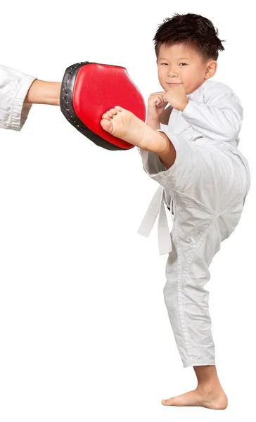 Asiática poco karate chico —  Fotos de Stock