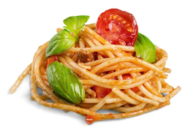 Pasta de espagueti con tomates — Foto de Stock