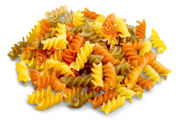 Organic Colorful Pasta Isolated White Background — Stock Photo, Image