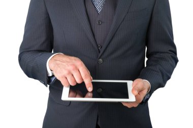 Tablet Bilgisayarlı İşadamı  