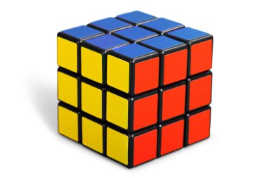 Arka plan üzerinde Rubik küpü. 