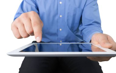 Tablet Bilgisayarlı İşadamı  