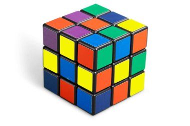 Arka plan üzerinde Rubik küpü. 