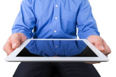 Tablet Bilgisayarlı İşadamı  