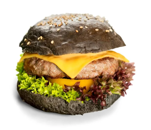 Hamburgare på vit bakgrund — Stockfoto