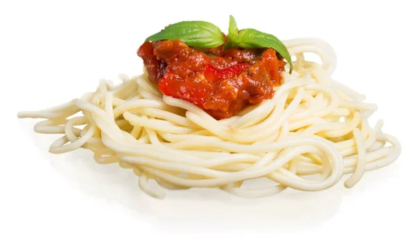 Pasta de espagueti con tomates — Foto de Stock