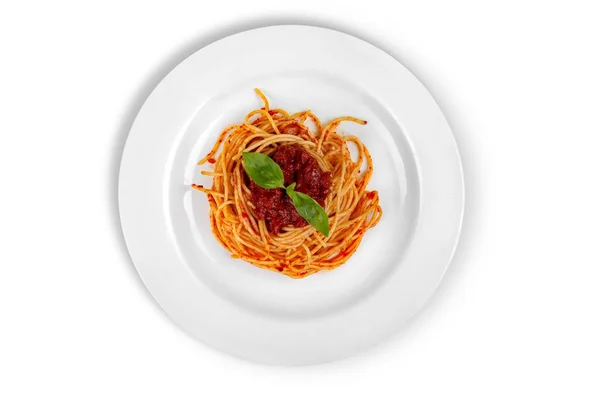 Pasta de espagueti con tomates — Foto de Stock