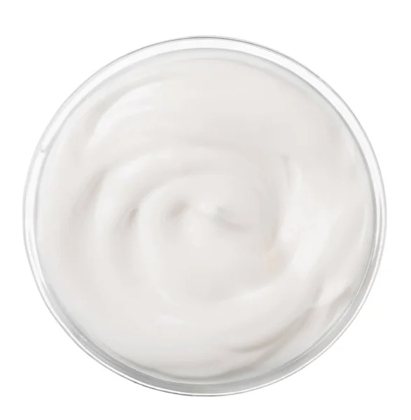 Cosmetische Crème Glazen Fles Geïsoleerd Witte Achtergrond — Stockfoto