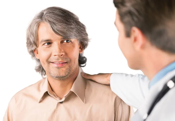 Consultoría médica con paciente masculino — Foto de Stock