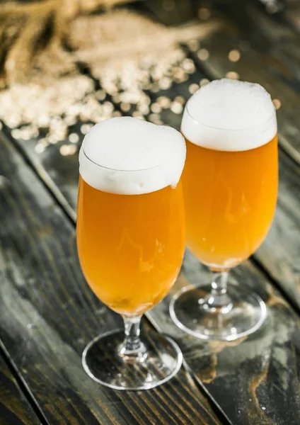 Cold beer in glasses — Stock Photo, Image