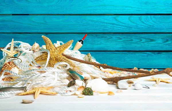 Decoraciones de conchas marinas y estrellas de mar — Foto de Stock