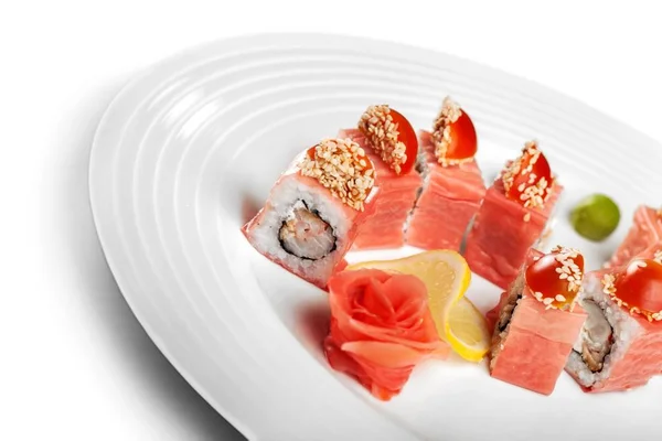 Ízletes sushi tekercs — Stock Fotó
