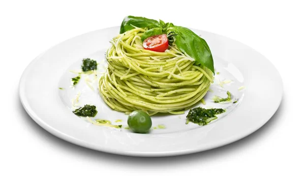 बासिलसह स्पॅगेटी पेस्ट — स्टॉक फोटो, इमेज